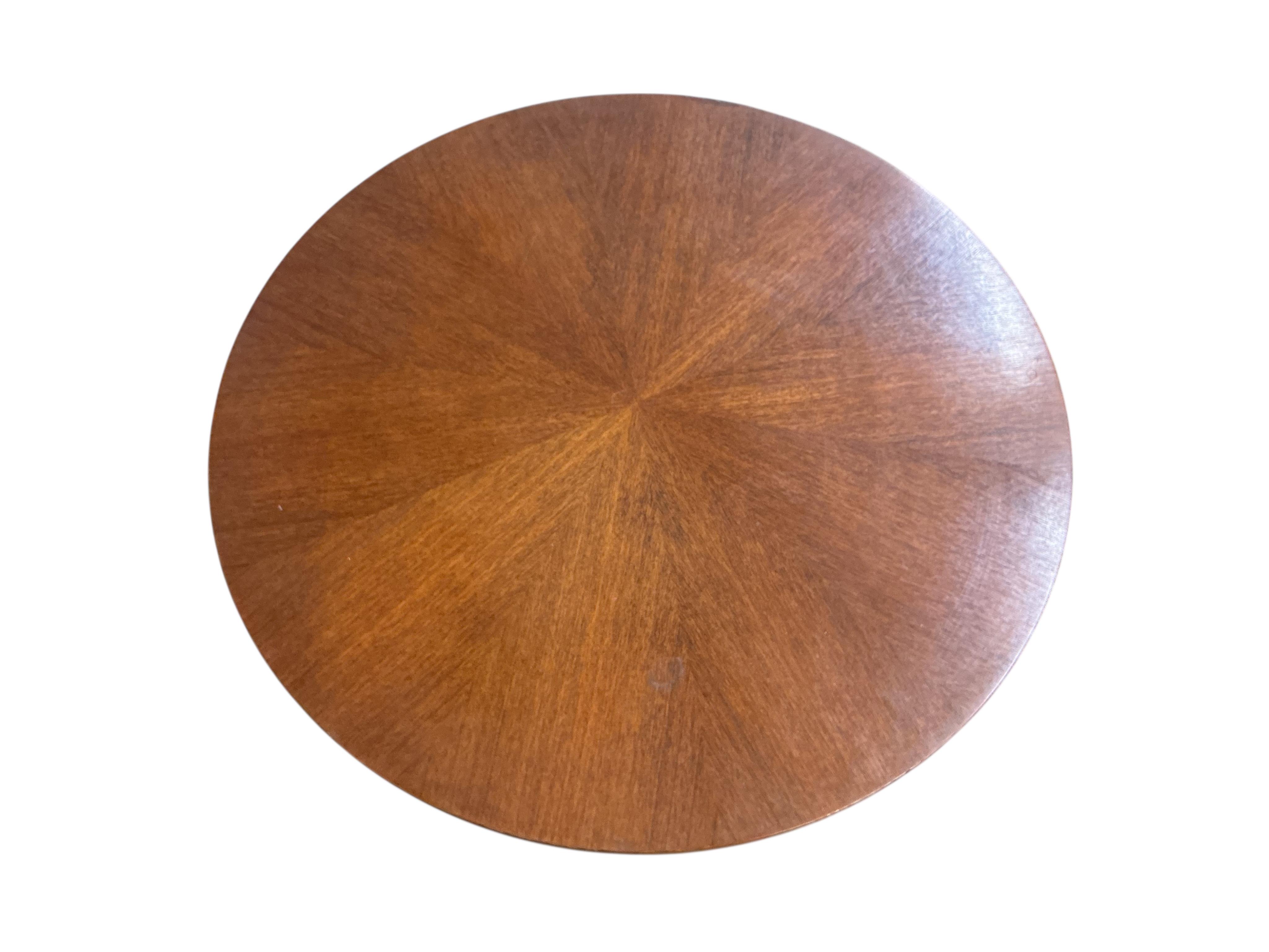 Soren Georg Jensen for Kubus, a mid century circular teak coffee table, diameter 79cm, height 40cm